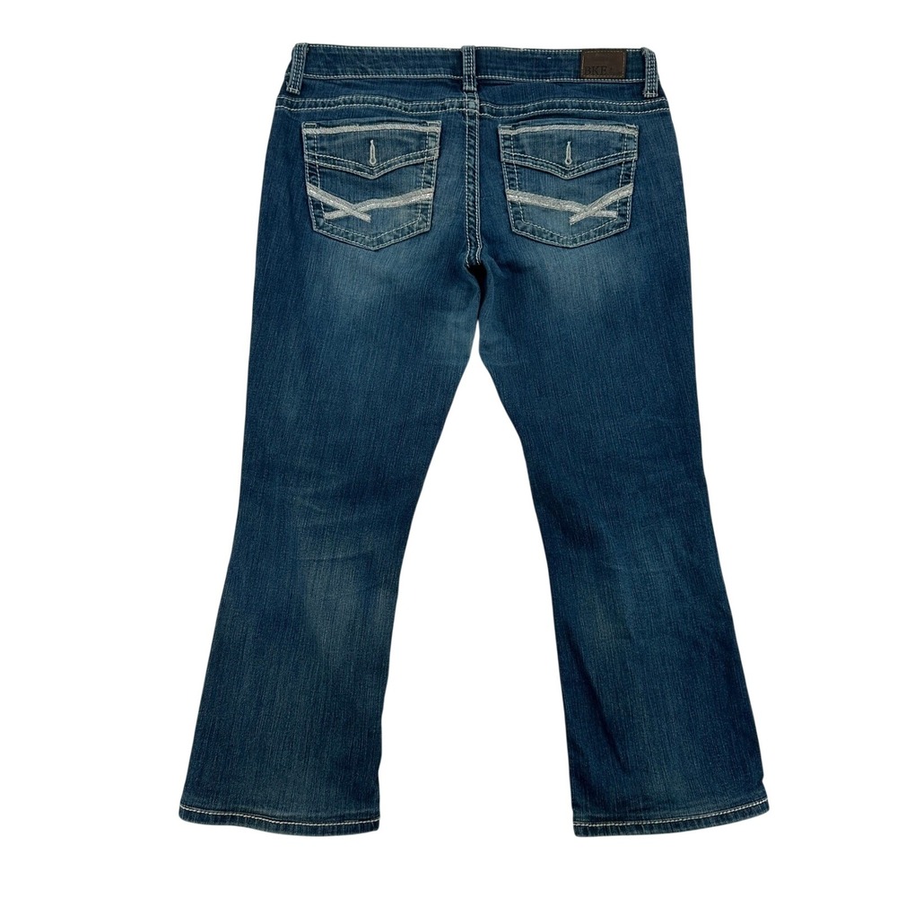 BKE Payton Embellished Bootcut  Western Jeans  Blue Denim Curvy Fit Women 32x26